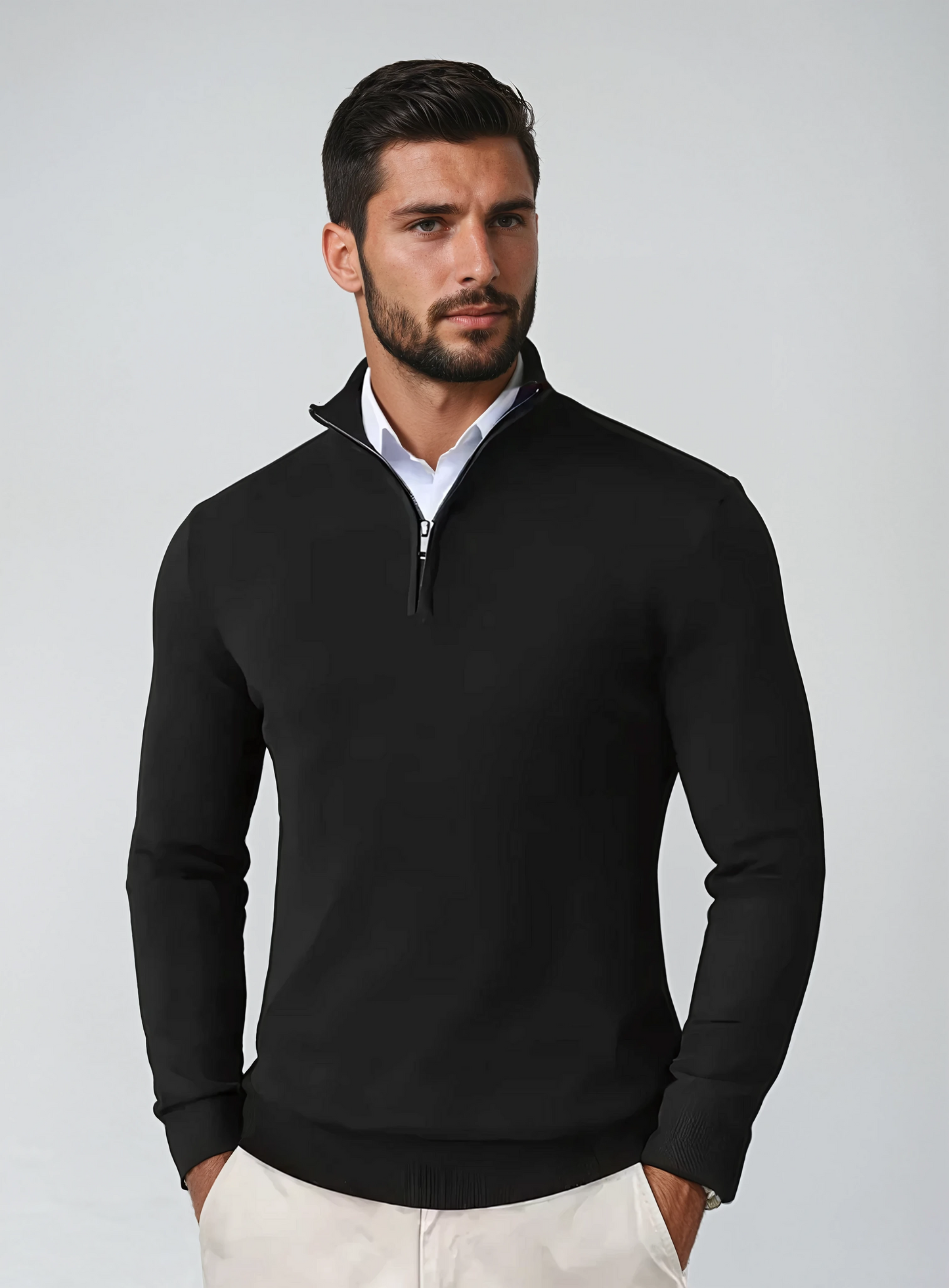 Felpa uomo con zip in cotone morbido